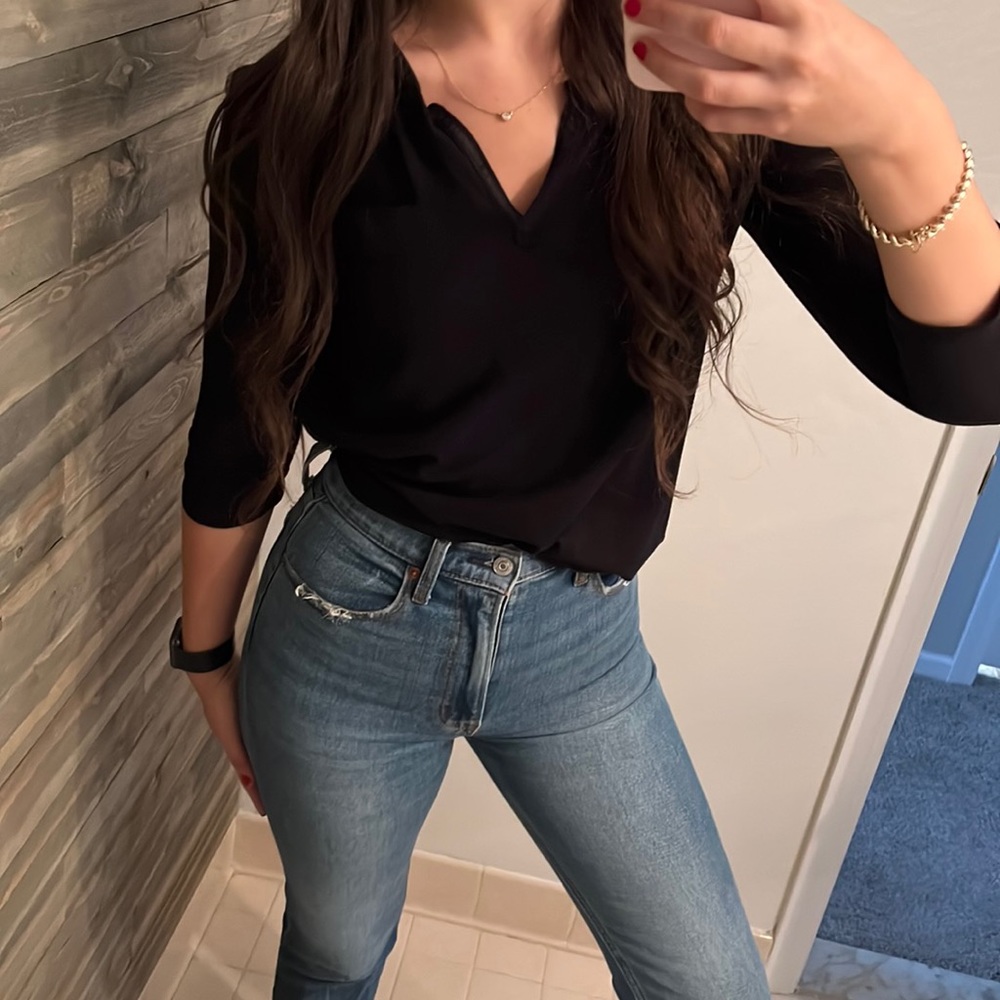 Lucky Brand black 3/4 sleeve shirt